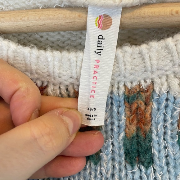 Anthropologie | Daily Practice Multicoloured Wool Cropped Sweater Size S/XS - Picture 10 of 13